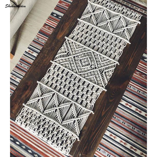 Cotton Macrame Table Cloth Bed Runner Boho Wedding Table Runner Table Decor for Handmade Design from India