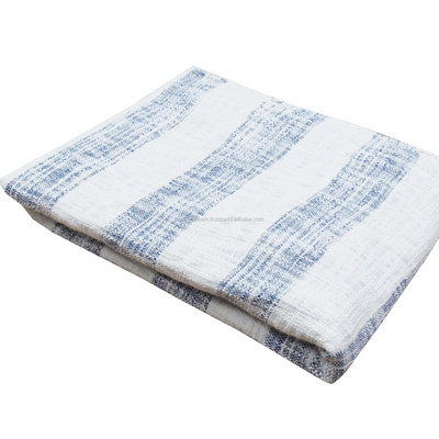 100% Cotton Slub throws Handloom khadi Sofa Throw blankets from India