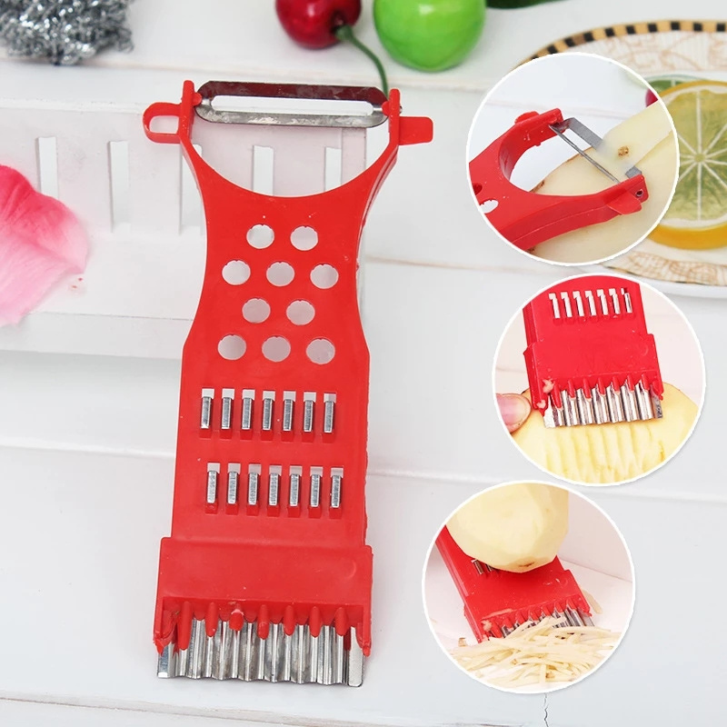 Plastic Kitchen Tools Blade Fruit Vegetable Potato Apple Slicer Peeler Grips Serrated Peeler