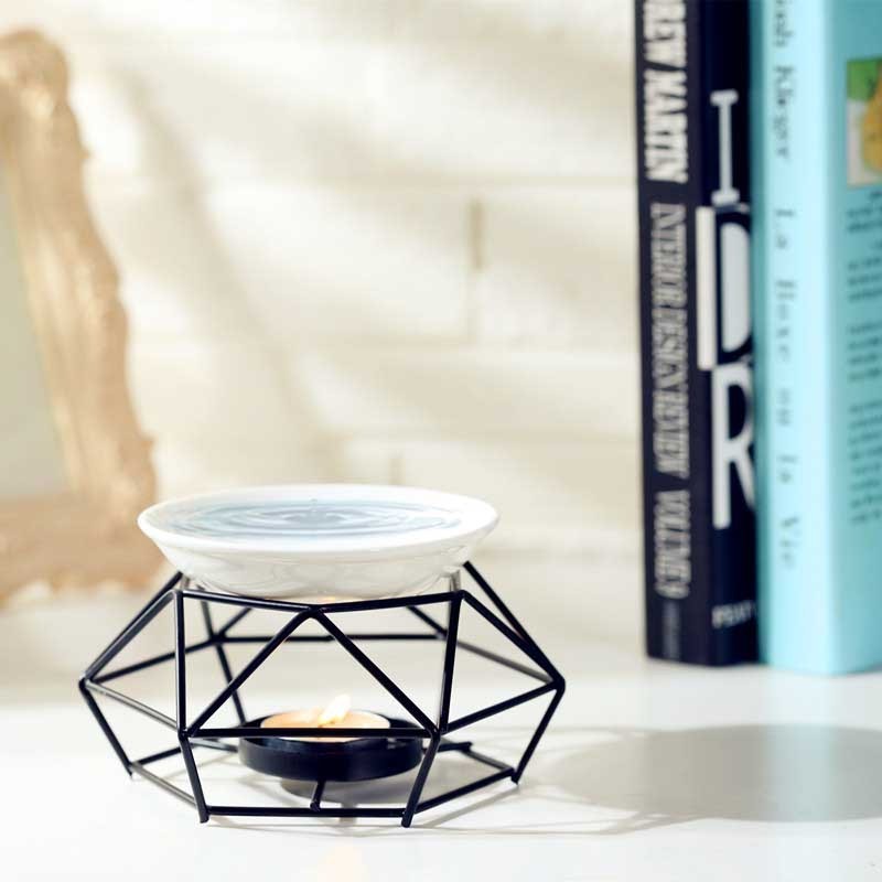 Geometric Fragrance Essential Oil Burner Incense Aroma Diffuser Warmer Spa Living Room Decor Aromatherapy Durable Fragrance