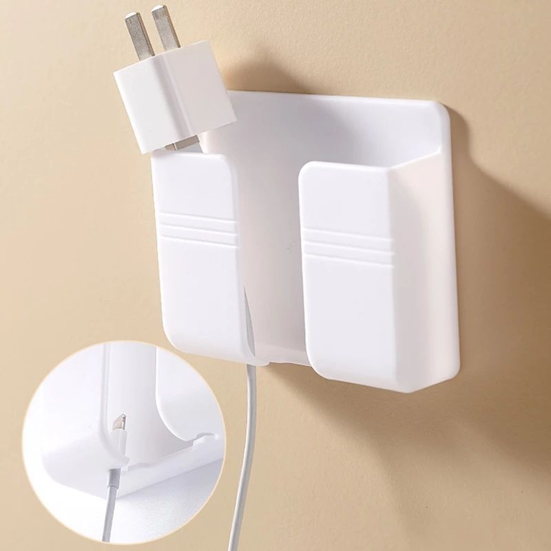 Wall Mounted Organizer Storage Box Remote Control Mounted Mobile Phone Plug Wall Holder Charging Holder Stand