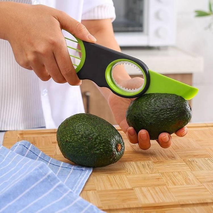 Kitchen Gadget Multifunctional Fruit Avocado Cutter 3 In 1 Avocado Slicer