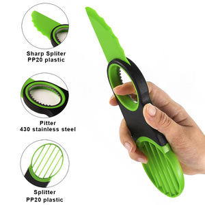 Kitchen Gadget Multifunctional Fruit Avocado Cutter 3 In 1 Avocado Slicer