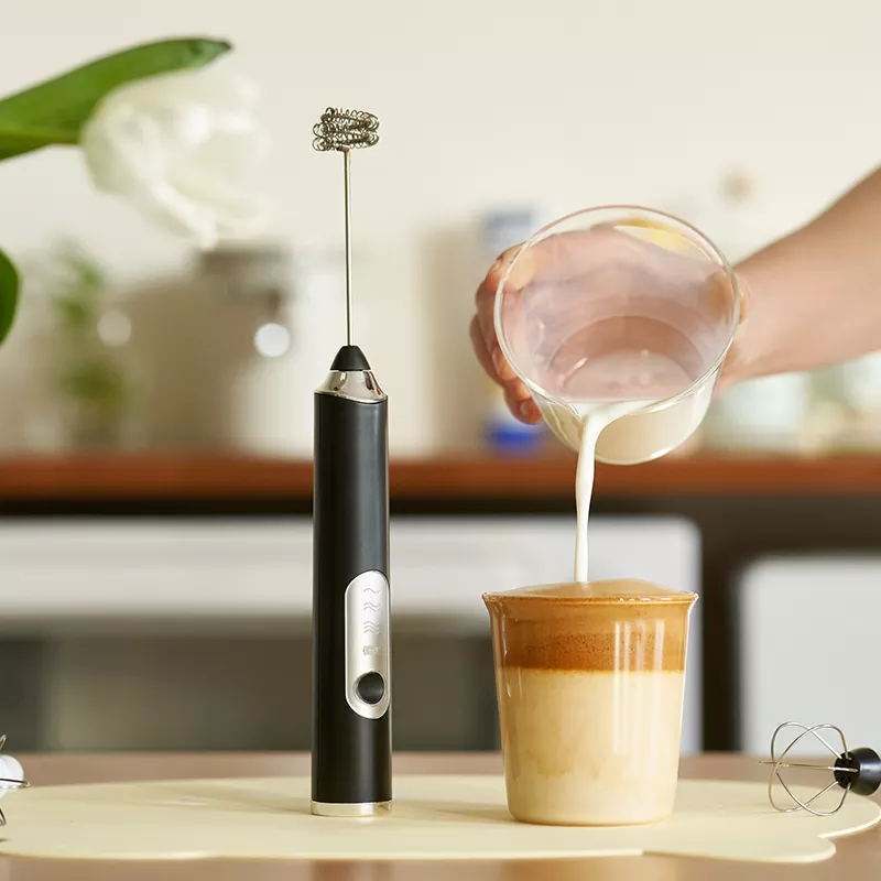 Handheld Milk Frother USB Rechargeable Coffee Foam Maker Manual Electric Milk Frother