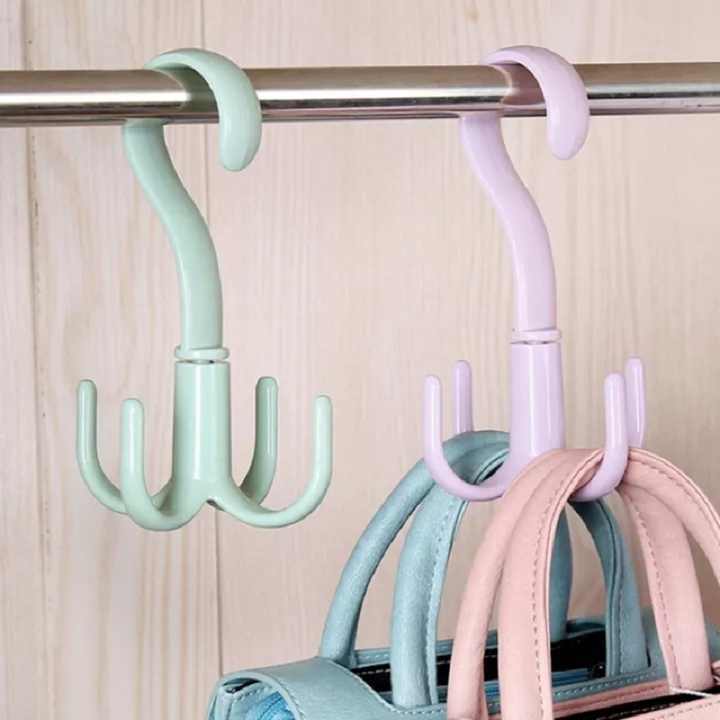 Creative 360 Rotation Hanger Plastic Hook Belt Tie Scarf Closet Organizer Hanging Hooks