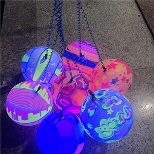 Hot Selling Luminous Chain Racket Ball Flash Football Rope Fitness Ball Inflatable Elastic Toy Led Light Ball