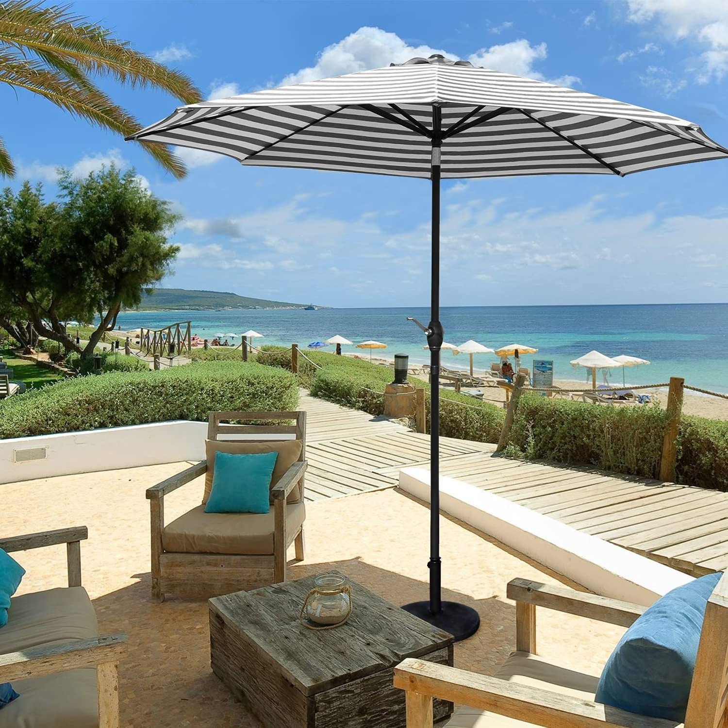 Heavy Duty Market Umbrella Cheap Wholesale Outdoor Furniture Modern 9 Foot Big Pool Garden Table Market Umbrellas For Restaurant