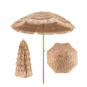 7Ft Thatch Patio Creative Customized Straw Grass Beach Umbrella Portable, Hula Cheap Hawaii Parasols Beach Umbrella Outdoor/