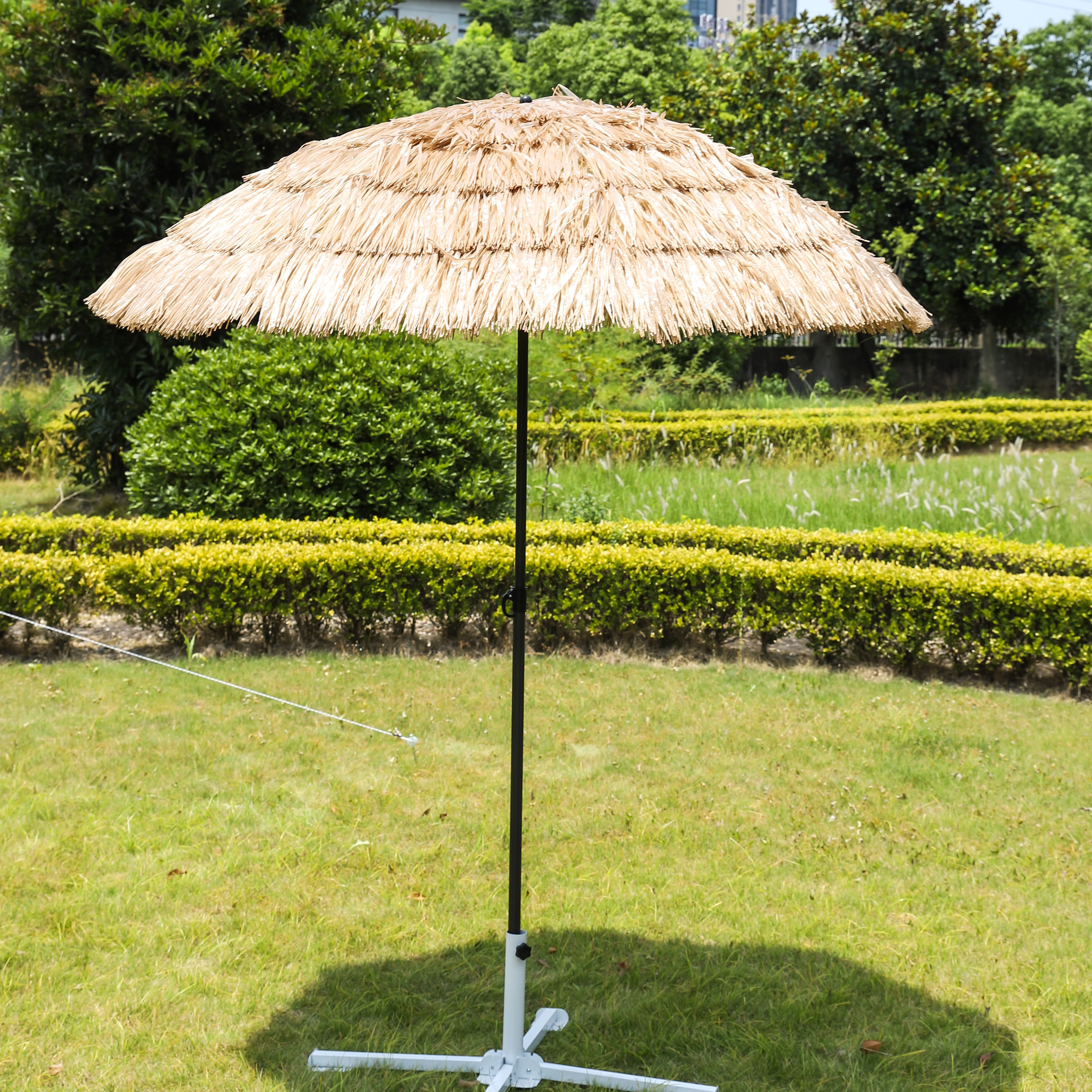 7Ft Thatch Patio Creative Customized Straw Grass Beach Umbrella Portable, Hula Cheap Hawaii Parasols Beach Umbrella Outdoor/