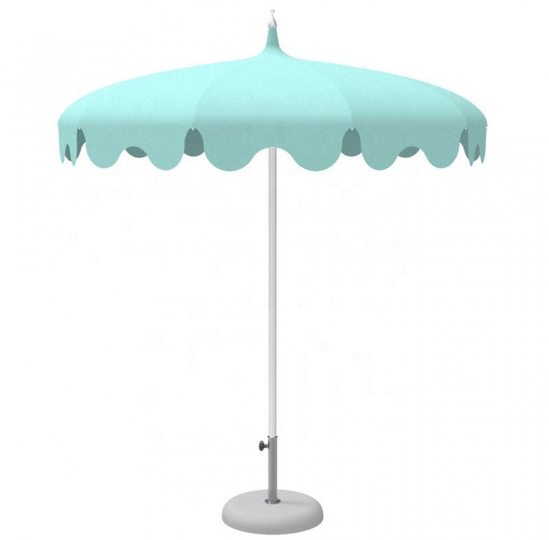 Factory Wholesale Outdoor Garden, Aluminum Romantic Flap Market Patio Pagoda Parasol Sunshade Beach Umbrella With Wave Fringe/