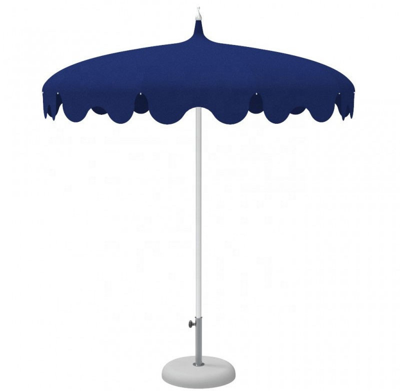 Factory Wholesale Outdoor Garden, Aluminum Romantic Flap Market Patio Pagoda Parasol Sunshade Beach Umbrella With Wave Fringe/