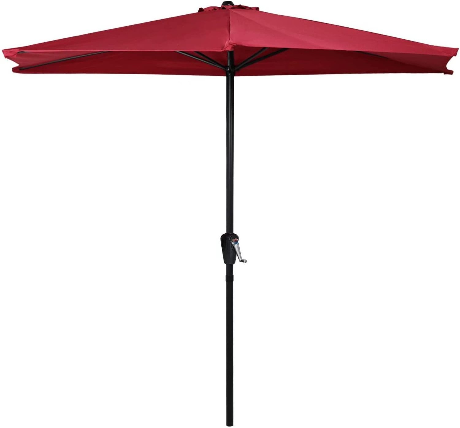 10FT Patio Umbrella Half Round Outdoor Umbrella with Crank for Wall Balcony Door Window Sun Shade