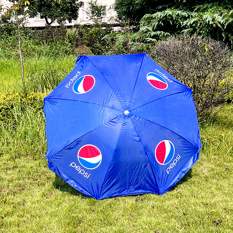 1.8m sun umbrella outdoor large manual open custom logo print advertising promotional commercial Pepsi beach umbrella parasols