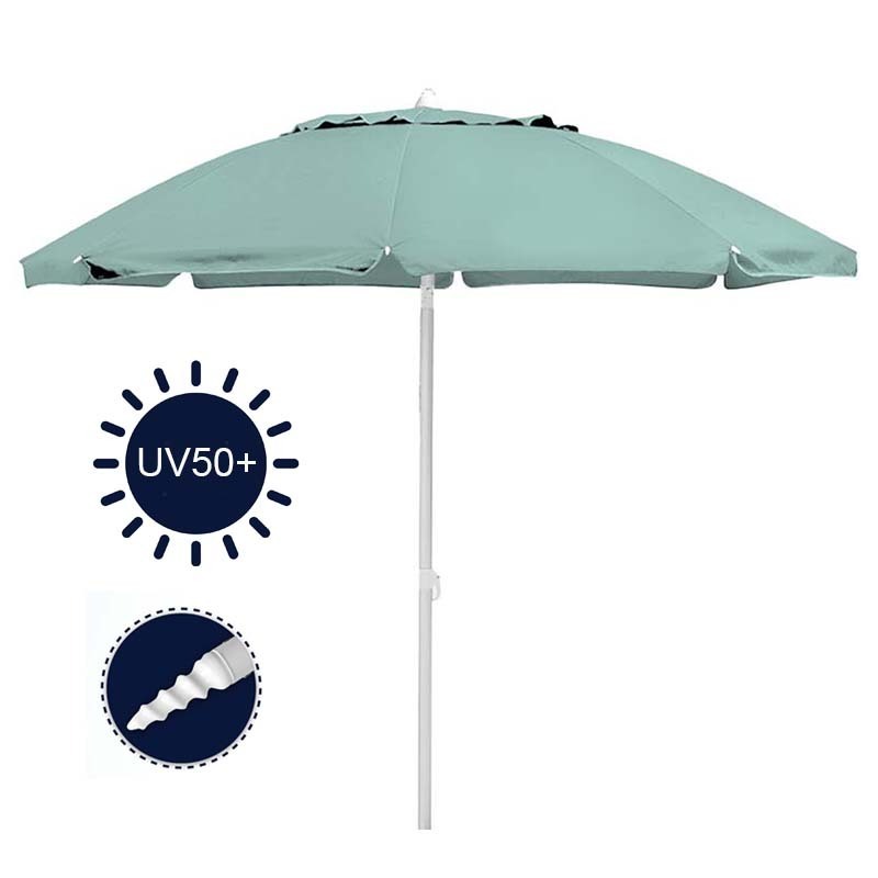 7 ft Arc Portable Custom Logo sombrilla Adjustable Tilt Vented Canopy Wind Resistant Sun Beach Umbrellas Outdoor UV Protection