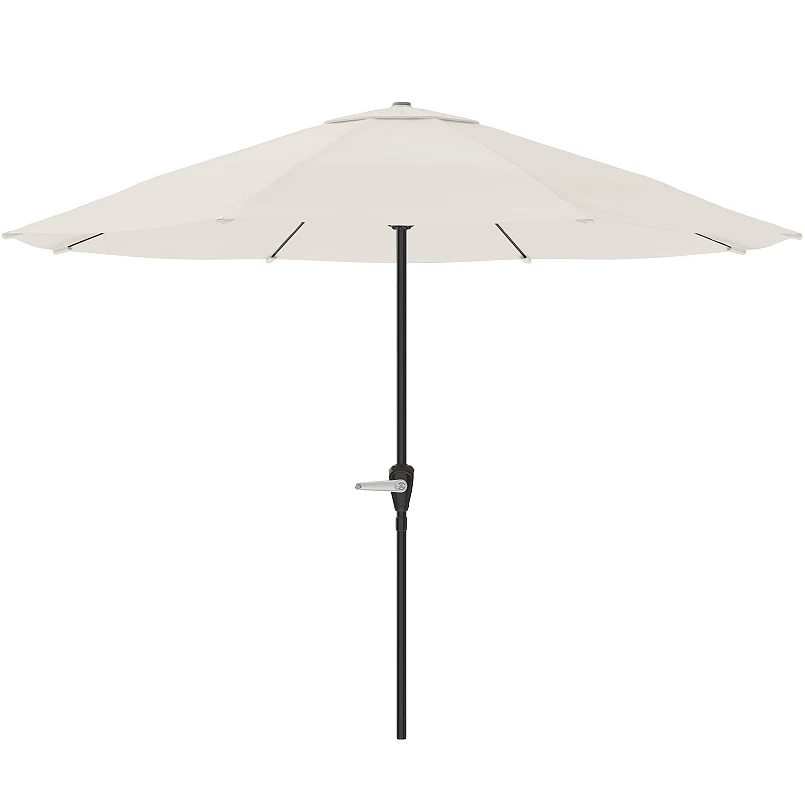 Outdoor Furniture Hotel White Large 10FT Garden Parasol Table Cafe Market Umbrella For Restaurant Patio Umbrella with Tilt Crank