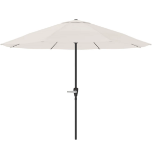 Outdoor Furniture Hotel White Large 10FT Garden Parasol Table Cafe Market Umbrella For Restaurant Patio Umbrella with Tilt Crank