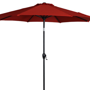 9ft waterproof outdoor garden patio Umbrella With Push Button Tilt And Crank,market umbrella Parasols with base For Garden Table