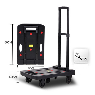 200kg  load compact flatbed platform lightweight portable retractable foldable dolly folding luggage hand trolley cart truck