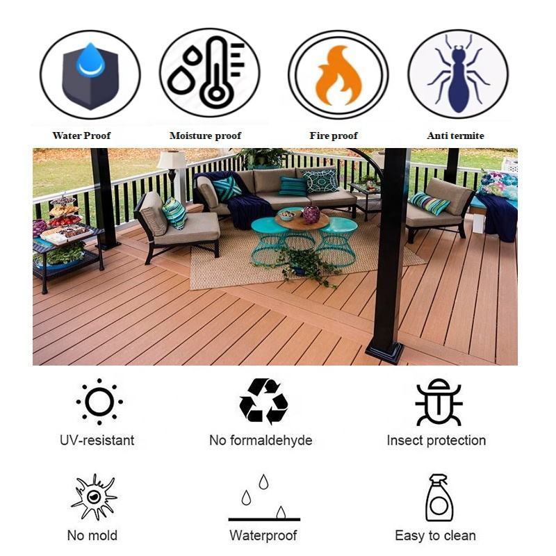 Corrosion Protection Co-Extrusion Wpc Decking Waterproof Floor Wpc Deck Outdoor