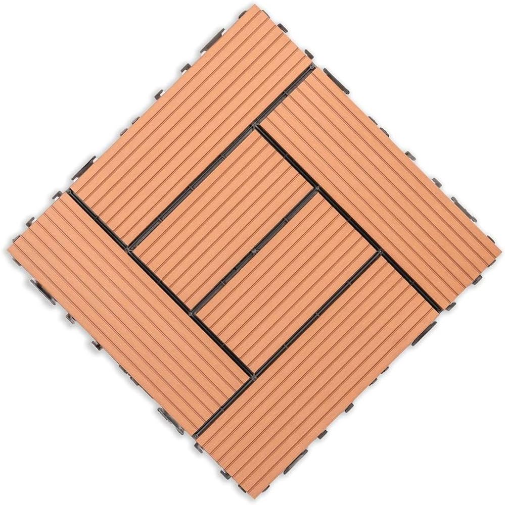 Modern Antiseptic Easy installation Wood Plastic Composite Outdoor Engineered Wood Decking 3D Interlock Diy Deck Flooring Tiles