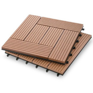 Modern Antiseptic Easy installation Wood Plastic Composite Outdoor Engineered Wood Decking 3D Interlock Diy Deck Flooring Tiles