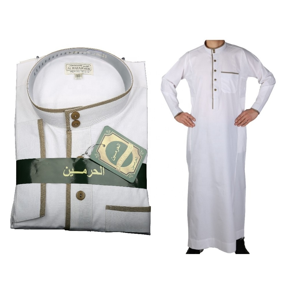 Cheap Price Online Gentle Al Haramain Long Sleeve Jubbah Qamis Islamic Clothing Saudi Arabic Robe Thobe For Ramadan Eid