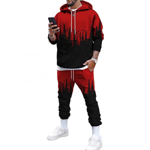 OEM Custom Designs High Quality Men Pullover Sports Suit Track Suits Hip Hop Trousers Two Piece Set Jogging Tracksuit For Men