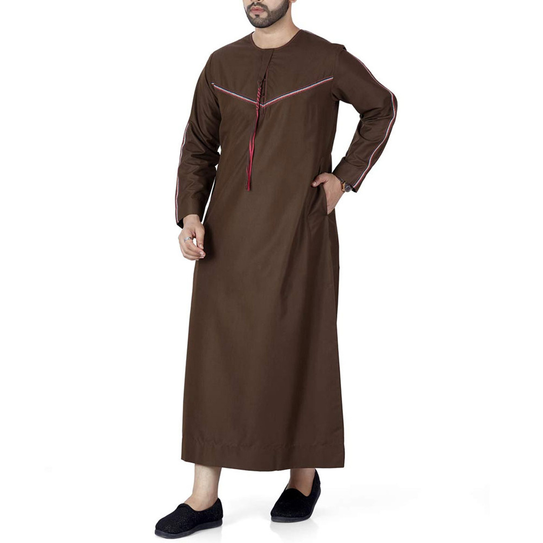 2024 Latest Model Islamic Clothing Long Sleeve Men Jubba Hot Selling Cheap Price Men's Casual Muslim Jubba