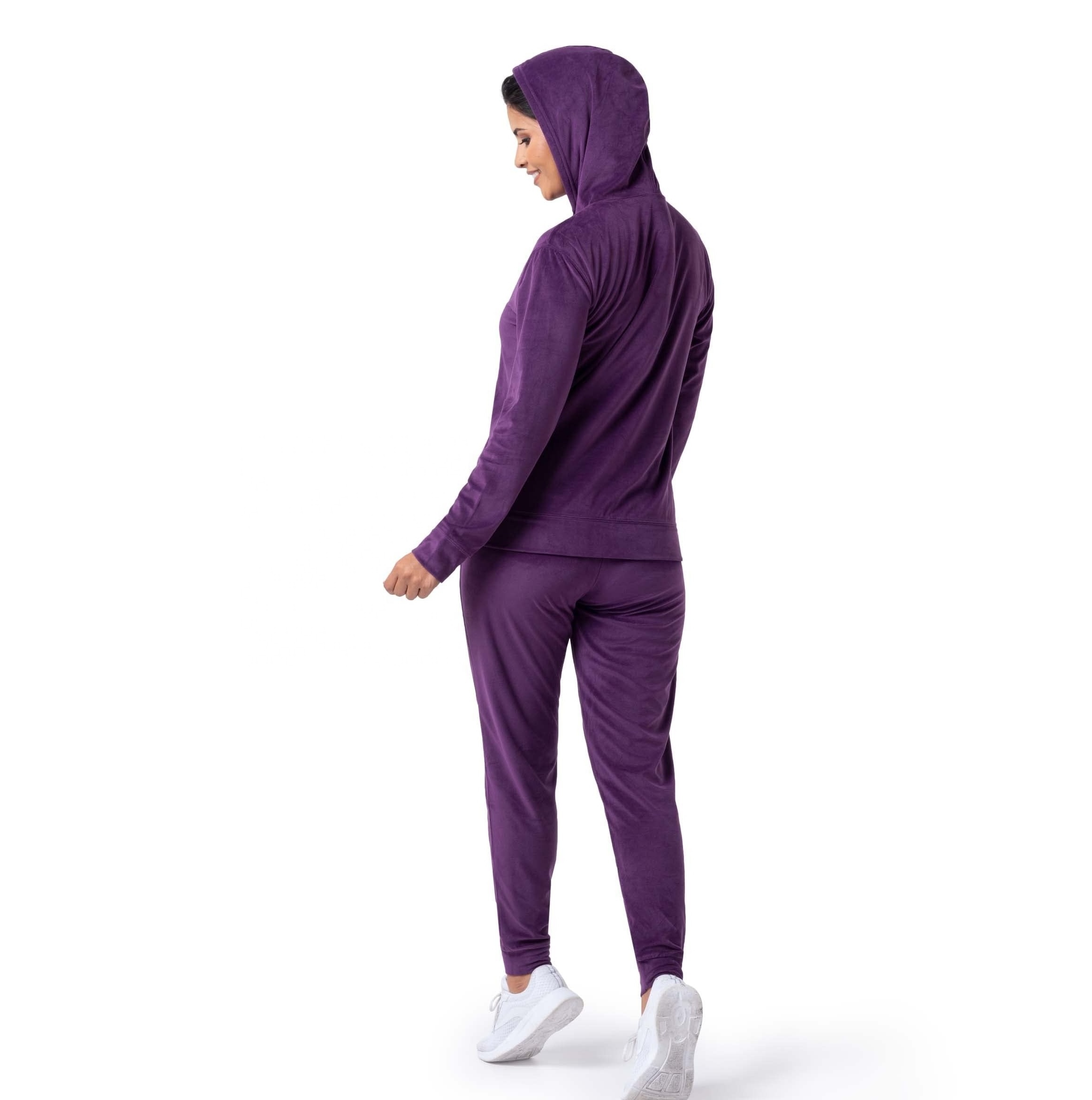 Women's Tracksuit Streetwear Hot Selling Women Sweat suit Two Piece Set purple dyed Premium custom made Women's tracksuit