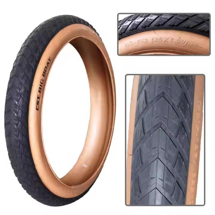 C S T Fat bike 60 TPI Brown vintage tyre C S T BIG BOAT 26*4.0 ROAD tires 26 inch CTC-06 Brown road tyre for E-bike