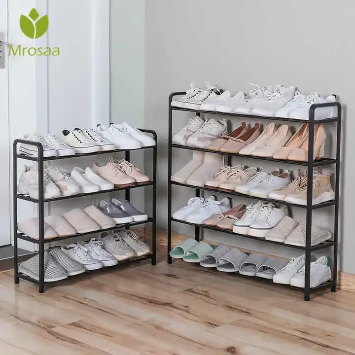 Unique Multi Functional Storage Metal Shoe Rack Storage Rack Metal Storage Black Heavy Sturdy Low Space Side Rack Light Weight