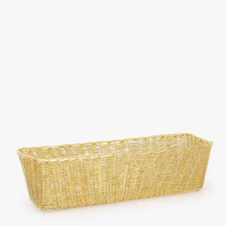 Rectangular Metal stainless steel wire basket Gold Plated for Kitchen Living Room Home Decoration Storage Basket