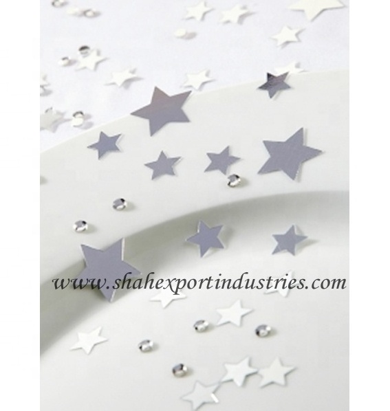 Silver Star Confetti for Party Wedding Decorations bridal showers baby showers Heavy Duty Of Metallic Confetti By SHAH