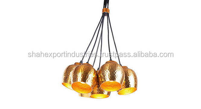 Ceiling Pendant Lights Hammered Design Pendant Lamp European Style Energy Saving Gold Tone Lamp Made By Shah