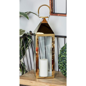 Modern Gold Lantern Decorative Wedding Indoor Outdoor Events Parties Home Decor Tall Metal Candle Holder Lantern Gold Small