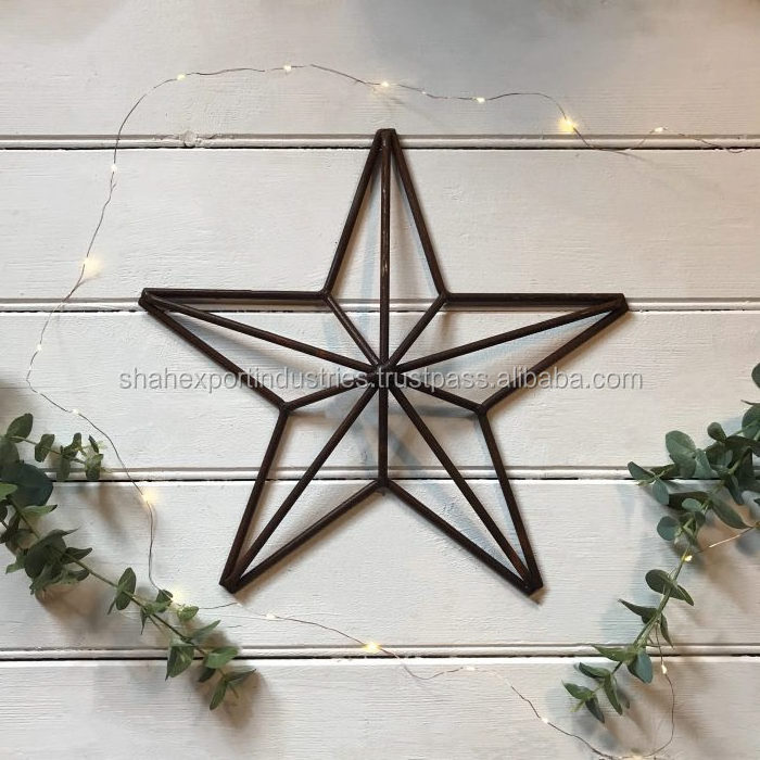 Christmas Hanging star Wall Decoration Ornament Handcrafted Jute Wrapped  X Mass Tree Decoration star