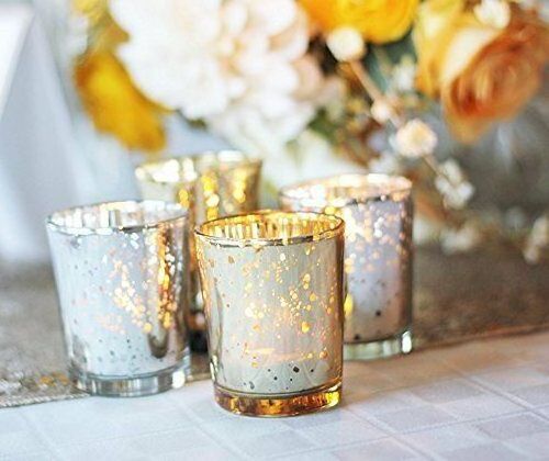 Silver Votive Candle Holders Speckled Mercury Silver Glass Candle Holder Bulk Ideal for Wedding Centerpieces & Home Decor