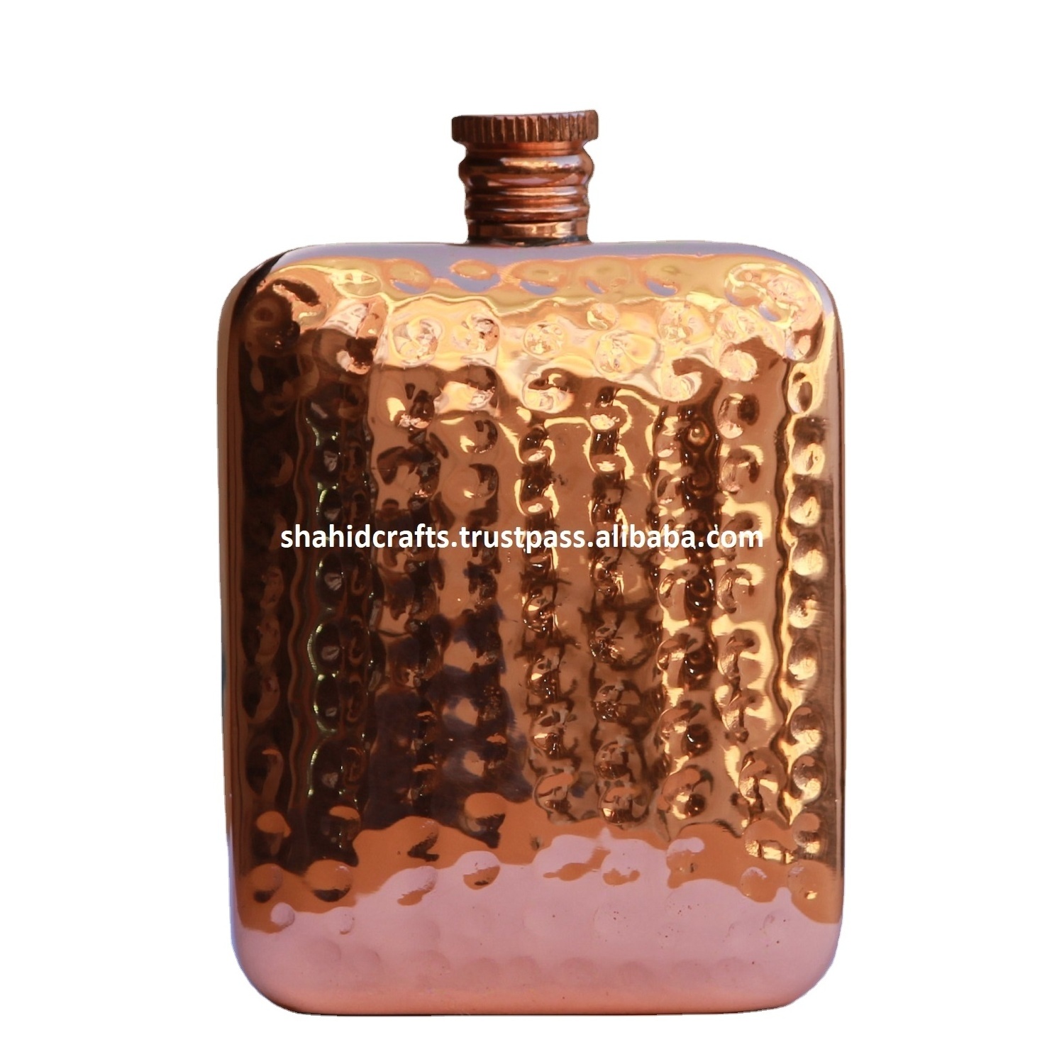 High Quality and 100% Pure Copper Hip Flask Hammered, New Curve Design