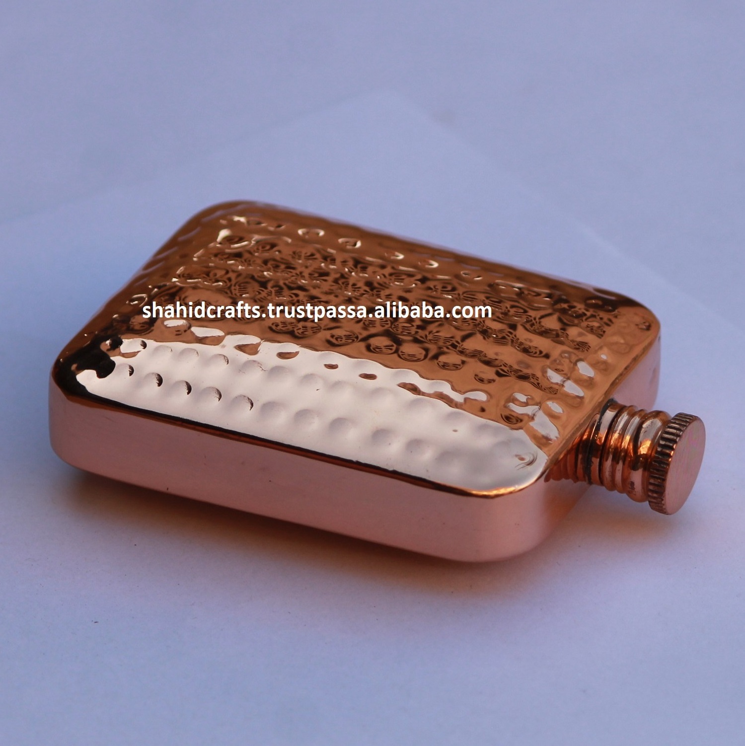 High Quality and 100% Pure Copper Hip Flask Hammered, New Curve Design