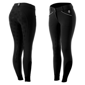 OEM horse riding breeches high waist breeches riding pants phone pocket equestrian leggings