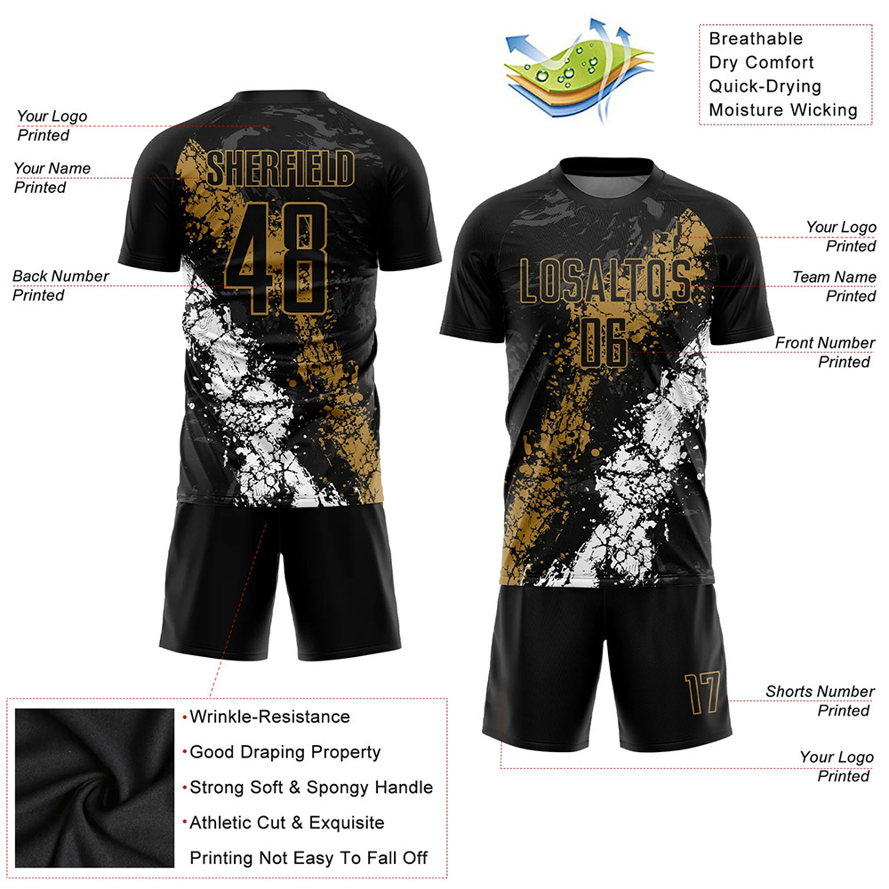 Fully Printed Soccer Uniforms Nylon Made Flexible / Stretchable Football Jersey With Shorts Digital Sublimated Uniforms Kits