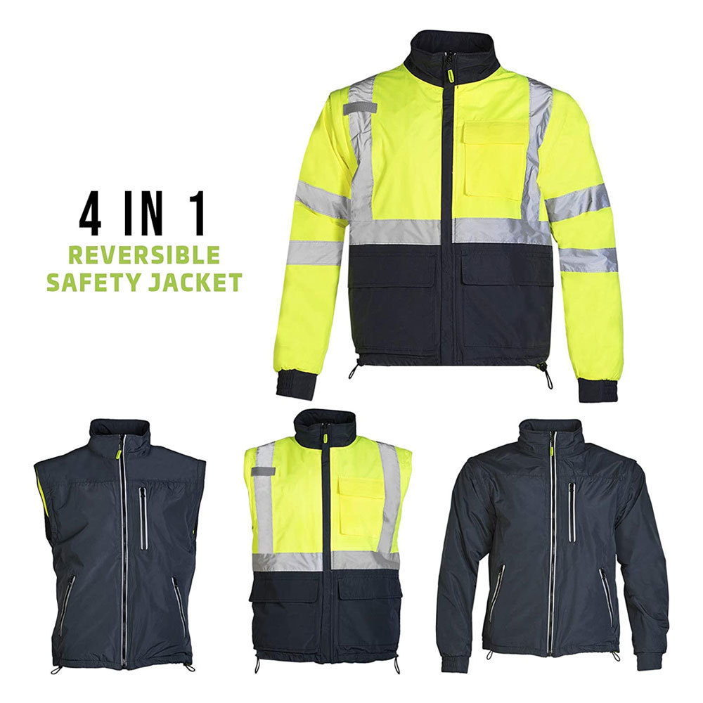 Hot Sale Winter Insulated High Visibility Construction Security Hi Vis Reflective Safety Jacket Wholesale Price