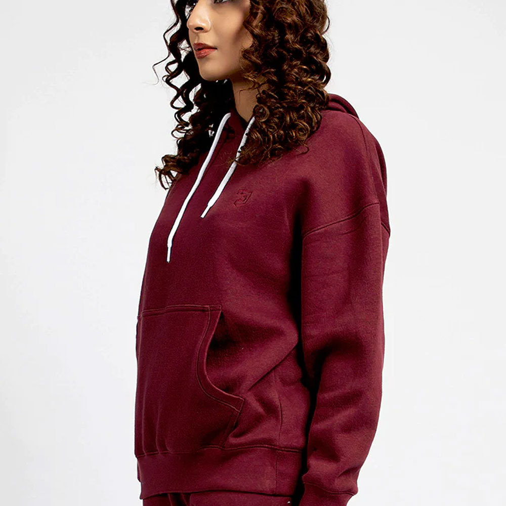 Maroon Oversized Pullover Hoodie Customize Cotton Fleece Women Hoodie and sweatshirt 320 Gsm solid color hoodie dress womens