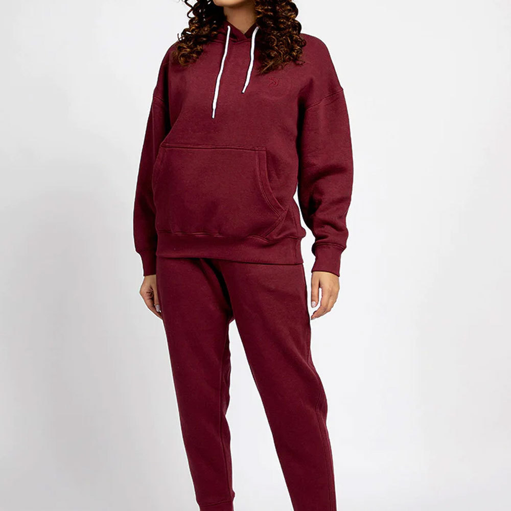 Maroon Oversized Pullover Hoodie Customize Cotton Fleece Women Hoodie and sweatshirt 320 Gsm solid color hoodie dress womens