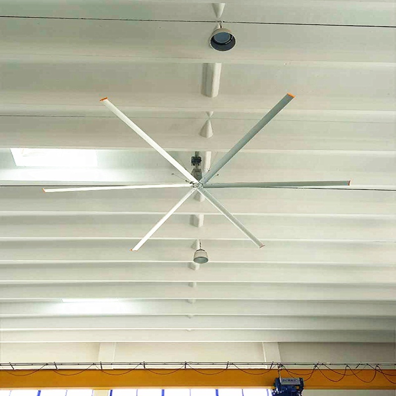 24ft HVLS Ceiling Industrial Big Fans Silver AC Aluminum Alloy Axial Flow Fans Restaurant Exhaust Fan Free Spare Parts 3 Years