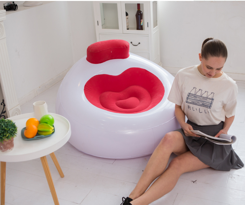 new fashion pvc flocked inflatable heart shape love sofa bed lounge chair living room sofas couch soft lounger