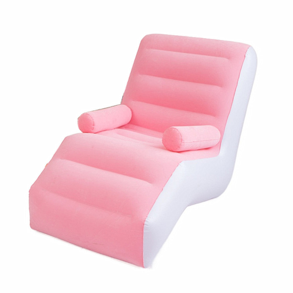 Luxury S-Shape Flocking Lounger Set of Outdoor Inflatable Air Sofa and Chair for Living Blow-up Couch Easy Inflate