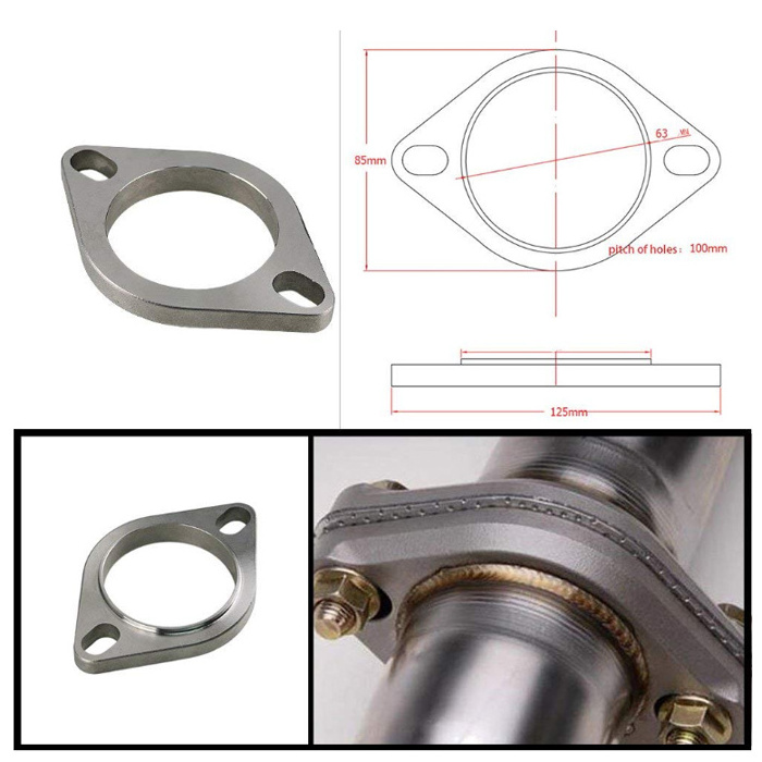 Stainless steel Exhaust hardware gasket 2.5 inch flange  with 2 bolt for exhaust pipe connector