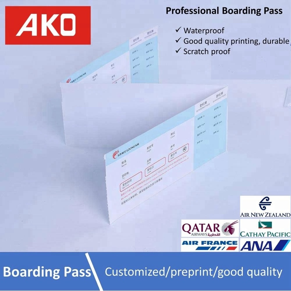 Airline boarding pass custom ticket paper for movie tickets entrance boarding pass