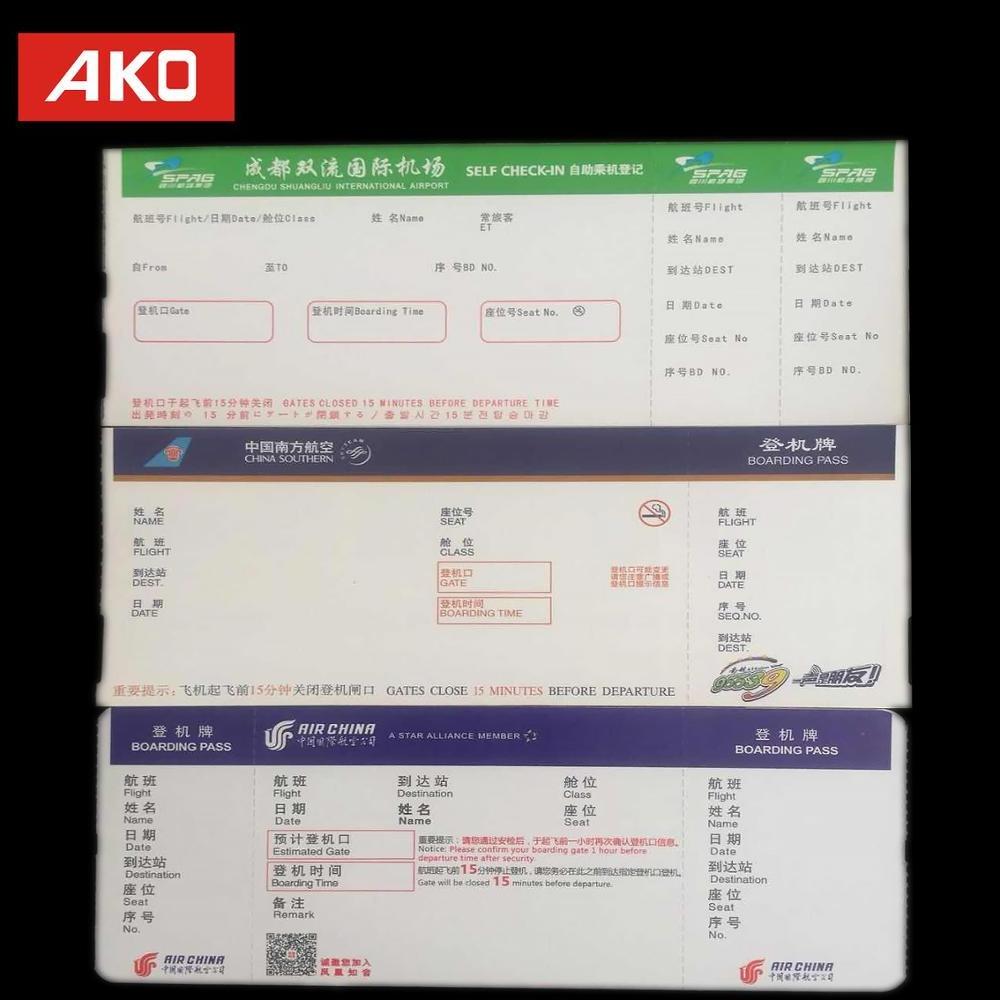 Airline boarding pass custom ticket paper for movie tickets entrance boarding pass